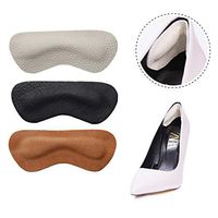 Heel Grips, Heel Cushion Inserts for Shoes Too Big, Premium Leather Unisex Prevent blisters, Shoe Filler and Comfort 3 Pairs (Thicker, White+Khaki+Black)