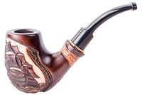 Dr. Watson - Wooden Tobacco Smoking Pipe, Hand Carved, Fits 9mm Filter, Comes with Pouch, Boxed (Flying Dutchman)