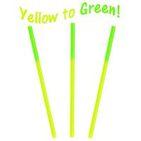 9" Fun Color Changing Party Drinking Straws! Reusable, Recyclable Plastic Drinking Favors! (Yellow to Green, 100)