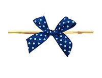 9 Color Navy Gift Bows,Twist Tie Bows for Bakery Candy Lollipop Cello Bag(50 Pack)