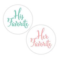 His Favorite & Her Favorite Wedding Stickers, Choose Your Colors, Wedding Favor Stickers (#376-HMBL)