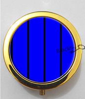 BlackKey Color Blue and Black Line Patten 3-Compartment Decorative Pocket Gift Box Case Organizer for Pill, Color 2 -548