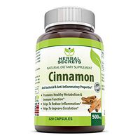 Herbal Secrets Cinnamon 500 Mg 120 Capsules (Non-GMO) - Supports Heart/Circulatory Health.* Supports The Metabolism of Sugars and Starches in Your Diet.* Helps Support Fat Metabolism.*