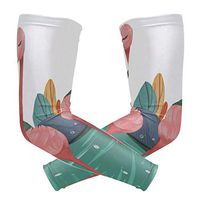 LEVEIS Flamingo Arm Sleeves UV Protection for Men Women Sunblock Protective Gloves Running Golf Cycling Driving Long Arm Cover 1 Pair