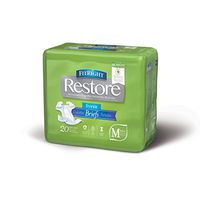 FitRight Restore Adult Briefs with Tabs, Maximum Absorbency, Medium, 32"-42", For Adult Incontinence, Comfort and Skin Health, 4 packs of 20 (80 total)