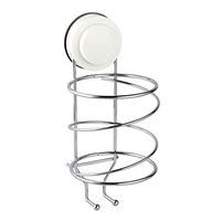 LOSYU Polished Stainless Steel Hair Dryer Rack, Wall Mount, Suction Cup Bathroom Hair Dryer Holders, Styling Tool Organizer with Plug Storage Home Hotel