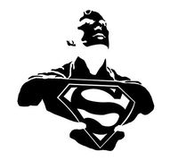 Superman Bust Silhouette 5.5" Logo Vinyl Decal Sticker for Laptop Car Window Tablet Skateboard - Black Color