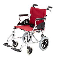 Wheelchairs Wheelchair Manual Wheelchair Disabled Scooter Seniors Trolley Folding Portable Wheelchair Can Bear 100 kg (Color : Red, Size : 609692cm)