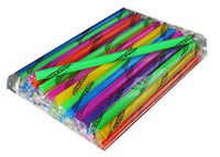 Reusable Milkshake Straws - Extra Wide Diameter - 35ct. Bulk Poly Bag. Individually Cello-Wrapped, Assorted Neon Colors. Sturdiest!