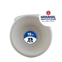 BOWLS FROM SUGARCANE FIBER Disposable Eco-Friendly Bagasse Plant Based Soup Bowls for Hot & Cold Liquids. Pack of 25