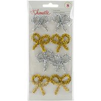 Shimelle Christmas Magic Tinsel Bows Gold Silver (2 Pack)