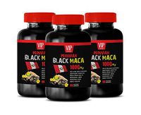 Stamina Booster Pills - Peruvian Black MACA 1000MG - maca lepidium meyenii for Women - 3 Bottles 270 Vegetable Capsules