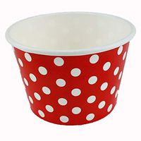 Worlds Paper Ice Cream Cups Polka Dot Paper Yogurt Cups 4oz Red 50 pack