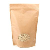 9" x 4 3/4" x 13 1/2" (Outer Dims) Kraft Stand Up Zipper Pouch Bags w/Oval Window (100 Pieces)