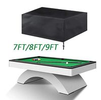 Dust Cover 7/8/9 FT Pool Table Cover, Sun Screen Dustproof Waterproof UV-Resistant Billiard Cover with Drawstring Heavy Duty Fitted (Color : Black, Size : 7FT:225x115x82cm)