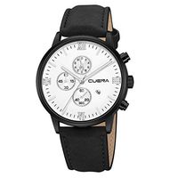Fashion Men Watch,Fxbar Leather Strap Men's Analog Wrist Watch Stainless Steel Business Wristwatch (A)