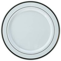 amscan Premium Plastic Plates | White, Gold | 10.25" | Pack of 10 | Party Supply