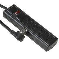 Parts Express 4 Outlet Strip with 3 ft. Cord and Circuit Breaker/Switch UL - Black