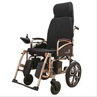 B&MF Electric Wheelchair Fully Lying Lightweight Folding Wheelchair Elderly Automatic Aluminum Alloy Four-Wheeled Scooter Large Capacity Lithium Battery (12A)