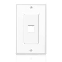 TNP Keystone Wall Plate - 1 Port Keystone Insert Jack Single Gang Wiring Plug Socket Decorative Face Cover Outlet Mount Panel with Screws White