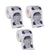 OJYUDD 3 Rolls Donald Trump Toilet Paper Funny Novelty Gag 2 Ply Toilet Tissue 240 Sheets Per Roll Funniest (Shouting Face)