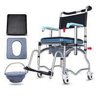 XIAOXIAO Bedside Commode,Personal Mobile Auxiliary Shower Toilet Wheelchair, Folding Toilet Commode Chair, Portable Night Toilet, Suitable for Elderly and Pregnant Women