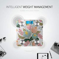 LYAOE Bluetooth Body Fat Scale Floral Pattern Spring Smart Wireless Scale with LCD Display Measuring Body Weight Bmi and Health Digital Scale