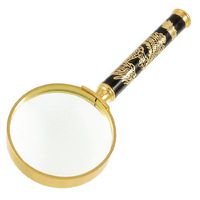 uxcell 15X Metal Frame Dragon Pattern Handle Magnifying Glass Magnifier 50mm