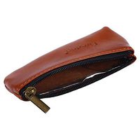Brino Tobacco Pouch, Portable Zippered PU Leather Pouch Bag Case Holder for Preserving Tobacco & Smoking Pipe Brown, Medium