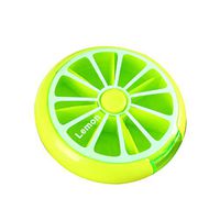 SUPVOX 7 Days Pill Box Weekly Round Pill Holder Medicine Case Container (Green)