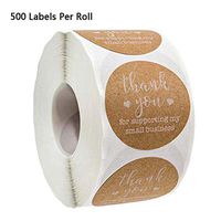 500 Pcs Thank You for Supporting My Business Kraft Stickers Seal Label Scrapbook - Greeting Cards, Flower Bouquets, Parcels, Candy Bags, Gift Wraps