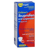 Sunmark Sunmark Childrens Ibuprofen Oral Suspension Dye-Free Berry, Berry 4 oz