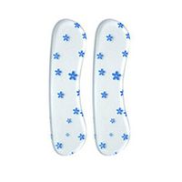 4 Pairs Silicone Heel Cushions Padded Heel Liners Arch Support Blue Flower