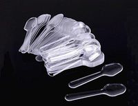 500 Count Heavy Disposable Plastic Spoons - 3 Inch Clear Mini Tasting Spoons Small Taster Spoons For Frozen Dessert Supplies Food Ice Cream Spices Sampling Flatware Appetizer