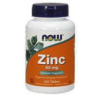 NOW Supplements, Zinc (Zinc Gluconate) 50 mg, Supports Enzyme Functions*, Immune Support*, 250 Tablets