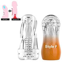 QKVNA 3D Spiral Suction Transparent Deep Throat Massager - Oral Aútomatic Cúp Prodúcts for Men Relaxation Delay (Color : F)