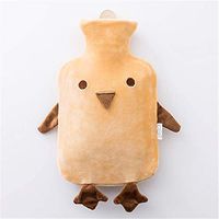 SUWIN Cute Cartoon Chick Large Portable Hot Water Bottle, Detachable Water-Filled Explosion-Proof Hot Water Bag, Colorful Plush Jacket, for Students and Children