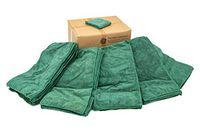 The Rag Company (125-Pack Full Case 16 inch x 27 inch CAR WASH Towel Professional 320 GSM Microfiber Auto Detailing and Drying Towels - Dark Green