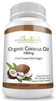 Organic Coconut Oil Softgels 1000mg Cold Pressed Extra Virgin Coconut Oil Pills 120 Capsules Natural Source of MCT Oil & Lauric Acid - Easy to Swallow Coconut Oil Supplements