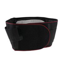 Portable Adjustable Elastic Self-Heating Back Waist Support Lumbar Brace Belt Double Pull Strap Lower Pain Massager - XL