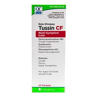 Quality Choice Non-Drowsy Tussin CF Multi-Symptom Cold Liquid 8oz Each (4)