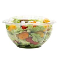 [50 Pack] 32 oz BPA Free Clear Plastic Bowl With Dome Lids Combo for Salads Fruits Parfaits, Disposable, Medium Size