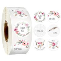 NOLOGO Mxl-Stickers 6 Kinds of Design Flowers Thank You Stickers for Christmas Stickers Scrapbooking Packaging Seal Labels Stationery Stickers (Color : 500PCS)