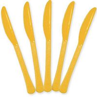 Extra Heavy Weight Plastic Knives | 20ct (Yellow Sunshine)