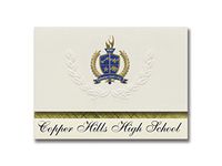 Signature Announcements Copper Hills High School (West Jordan, UT) Graduation Announcements, Presidential style, Elite package of 25 with Gold & Blue Metallic Foil seal