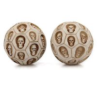 VECANCE 2Pcs/Set Resin Skull Massage Ball, Fitness Health Exercise Balls Rolling Decompression Relaxation Massager Therapy Hand Ball for Muscle Relaxation Yoga Gym Sport
