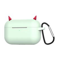 ForUBeauty Cute Airpods Pro Cases, Devil AirPods 3 Protective Cover, Silicone Cases, Dustproof Waterproof Case for Apple AirPods Pro(Green)