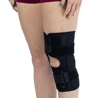 Hinged Knee Brace, Open Patella Wraparound Knee Stabilizer Support for Prevent Sport Trauma, Hyperextension, Meniscus Tears, Ligament Injuries Sprains and Reduce Pain - Large