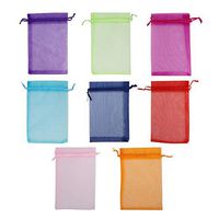 Organza Bags 4x6 Inches 120Pcs 8 Colors Drawstring Jewelry Mesh Gift Bags Mesh Pouches for Wedding Party Favors Christmas Gifts Candy Bags, Each Color 15Pcs