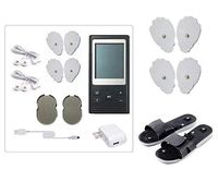 TENS Unit 6 Modes Pain Relief Body Massager Rechargeable Mini Muscle Stimulator Electronic Pulse Massager + 4PC Replacement Pads + Massage Shoes